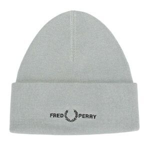 Fred Perry Unisex Adult Graphic Logo Beanie / Silver